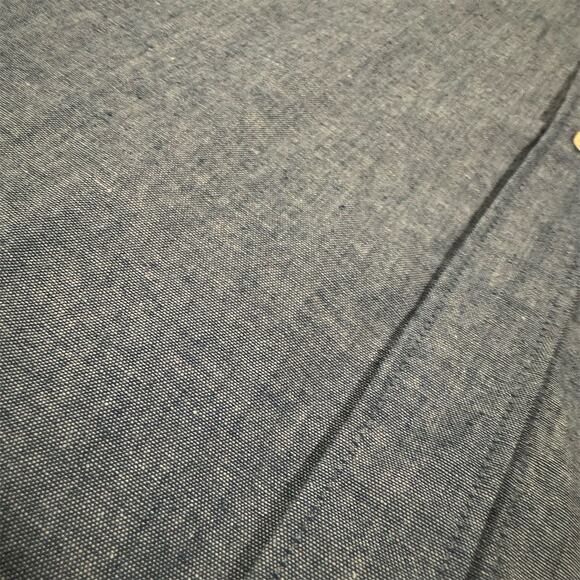 Quacker Factory Blue Denim Chambray Farmhouse Cottage Button-Up Shirt M READ - Picture 13 of 16